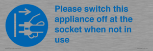 Please switch this appliance off at the socket when not in use